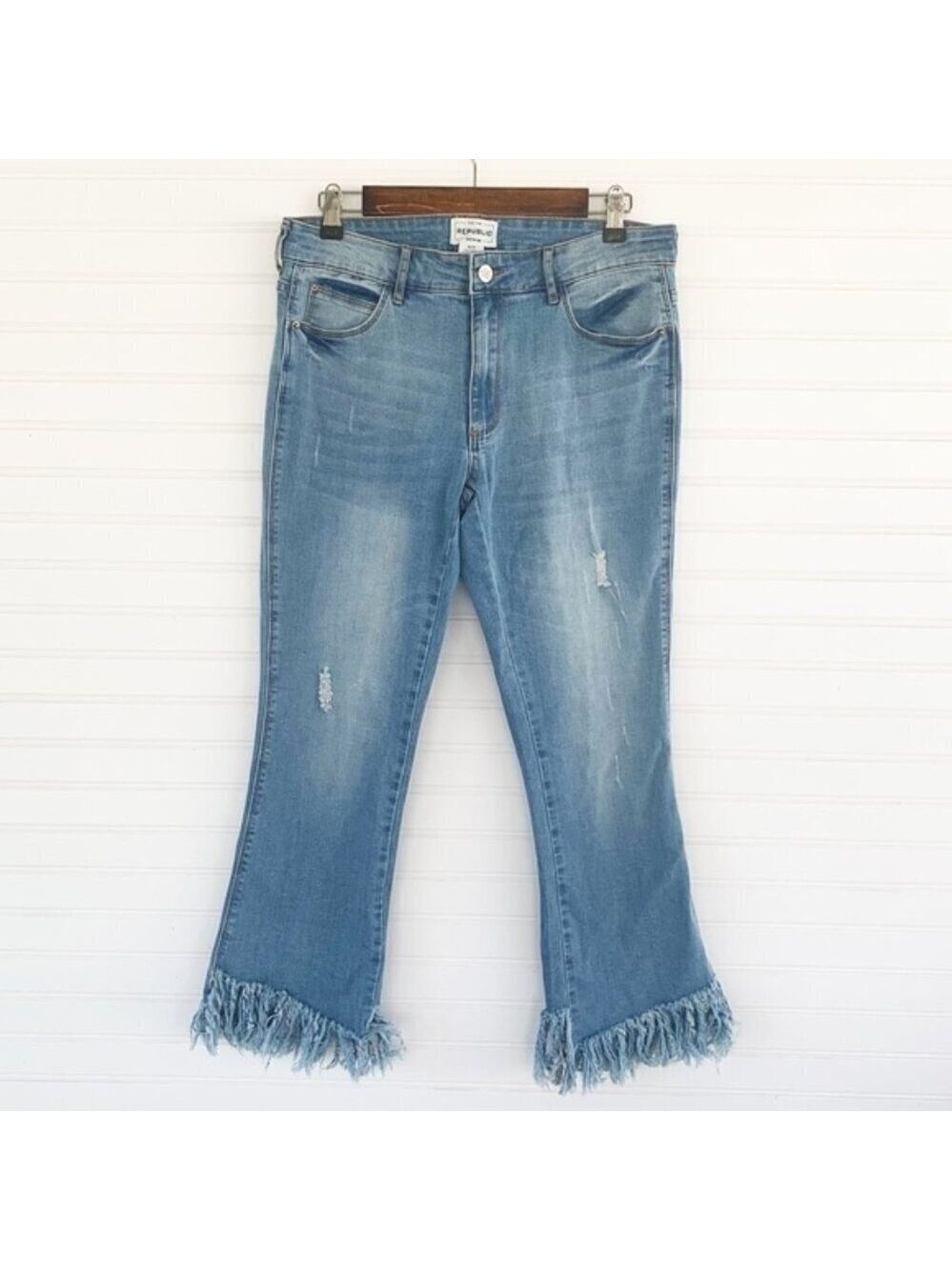 For The Republic Denim Frayed Ankle Jeans